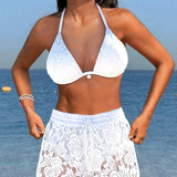 Laluna® | Eleganter Bikini aus einfarbigem Spitze