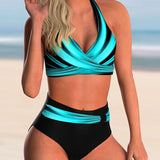 Liliana - Bikini mit überkreuztem Ausschnitt und eleganter Druck