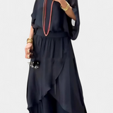 Flavia | Komplett-Set aus zwei Teilen mit weitem Top und asymmetrischem Rock