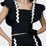 Cristina | Fabiana Top Elegante mit Volants und Kontrastnähten