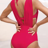 Luxe Shaping Badeanzug mit tiefem V-Ausschnitt
