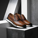 Edoardo — Sneaker Oxford aus bedrucktem Leder