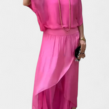 Flavia | Komplett-Set aus zwei Teilen mit weitem Top und asymmetrischem Rock