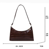 Glänzende Lederhandtasche Olivia
