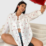 Rhiannon | Bestickte Baumwollbluse mit Herzen