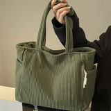 Tilda – Schultertasche mit Rippstruktur und dekorativem Seil