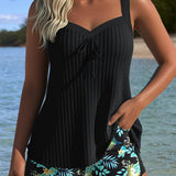 Laluna® | Gestreifter Tankini mit Strandhose im Zweiteiler