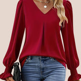 Mira | Elegante V-Ausschnitt Bluse