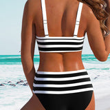 Laluna® | Bikini Streifen mit Hoher Taille