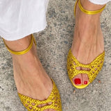Isadora | Geflochtene Sandalen in Gold