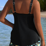 Laluna® | Gestreifter Tankini mit Strandhose im Zweiteiler
