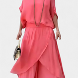 Flavia | Komplett-Set aus zwei Teilen mit weitem Top und asymmetrischem Rock