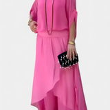 Flavia | Komplett-Set aus zwei Teilen mit weitem Top und asymmetrischem Rock
