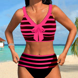 Laluna® | Bikini Streifen mit Hoher Taille