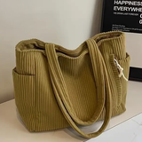 Tilda – Schultertasche mit Rippstruktur und dekorativem Seil