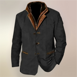 Victor | Vintage-Suedejacke mit Lederdetails