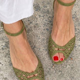 Isadora | Geflochtene Sandalen in Gold