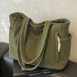 Tilda – Schultertasche mit Rippstruktur und dekorativem Seil