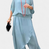 Flavia | Komplett-Set aus zwei Teilen mit weitem Top und asymmetrischem Rock