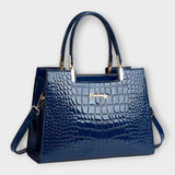 Olivia - Handtasche aus glänzendem Leder im Krokodil-Look