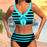 Laluna® | Bikini Streifen mit Hoher Taille