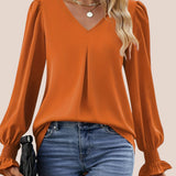 Mira | Elegante V-Ausschnitt Bluse