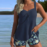 Laluna® | Gestreifter Tankini mit Strandhose im Zweiteiler