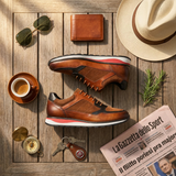 Sneaker aus Leder und Wildleder Stefano
