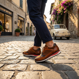 Sneaker aus Leder und Wildleder Stefano