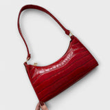 Glänzende Lederhandtasche Olivia