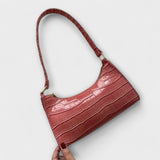 Glänzende Lederhandtasche Olivia