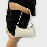 Glänzende Lederhandtasche Olivia