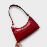 Glänzende Lederhandtasche Olivia