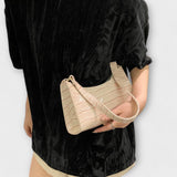 Glänzende Lederhandtasche Olivia