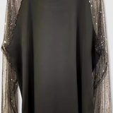 Florina | Elegante Bluse mit Tüllärmeln und Strassdetails