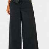 Cecilia | Ludovica Komplett aus Denim mit Enganliegendem Weste und Weiten Jeans