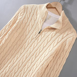 Anthony | Pullover mit halbem Reißverschluss und Twist-Muster
