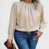 Dottie | Elegante Bluse mit langen Ärmeln und Spitzenkragen
