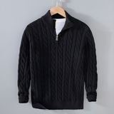 Anthony | Pullover mit halbem Reißverschluss und Twist-Muster