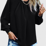 Dottie | Elegante Bluse mit langen Ärmeln und Spitzenkragen
