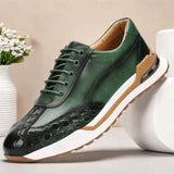 Lorenzo — Handgefertigte Leder-Sneaker mit Krokodildetails