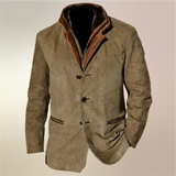 Victor | Vintage-Suedejacke mit Lederdetails