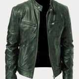 Enzo | Schwarze Lederjacke für Motorradfahrer - Klassischer Stil