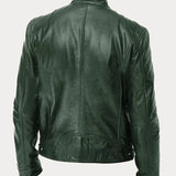 Enzo | Schwarze Lederjacke für Motorradfahrer - Klassischer Stil