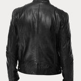 Enzo | Schwarze Lederjacke für Motorradfahrer - Klassischer Stil