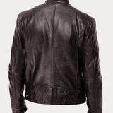 Enzo | Schwarze Lederjacke für Motorradfahrer - Klassischer Stil