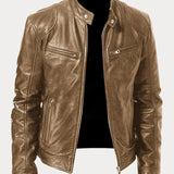 Enzo | Schwarze Lederjacke für Motorradfahrer - Klassischer Stil