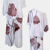 Lucia | Zweiteiliges Blumen-Set mit Off-Shoulder und Geraden Hosen