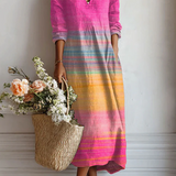 MARIT | FLUIDES MEHRFARBIGES KLEID