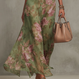 Livia | Elegantes Maxikleid mit floralem Halter